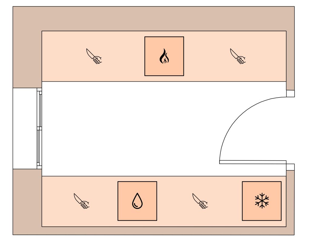 distribuir-cocina-segun-forma-espacio-cuadrado-en-paralelo-dos-frentes