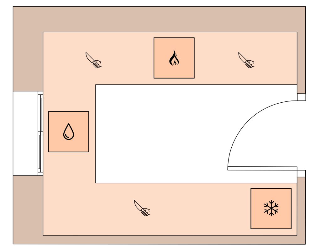 distribuir-cocina-segun-forma-espacio-cuadrado-en-forma-de-U